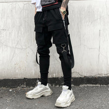 Load image into Gallery viewer, 2019 Men Streetwear Pants Black Harem Pants Light Men Punk