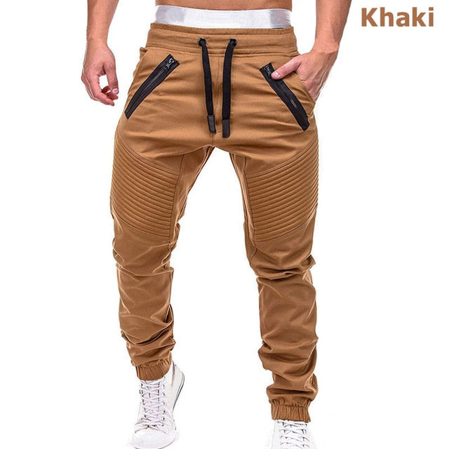 2019 Autumn Men Cargo Pants Hip Hop Harem Joggers Pants New Male Trousers Mens Solid Multi-pocket Pants Skinny Fit Sweatpants