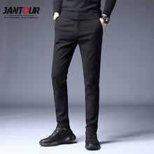 Load image into Gallery viewer, Jantour Brand 2019 New Autumn Winter Men Pants Straight Casual Men thick Trousers Classic Business Fashion brown Pants For Men