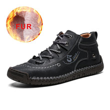 Load image into Gallery viewer, 2019 Men Casual Leather Shoes Winter Fashion Comfortable Flat Boots Men Lace-up Shoes Winter Autumn Male Sneaker Hiking Boots