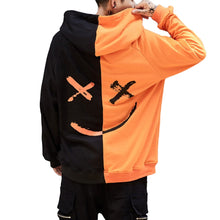 Load image into Gallery viewer, Harajuku Smile Print Mens Sweatshirts Hoodies Hip Hop Streetwear Sweatshirt Male Orange Black Red Block Hooded Hoddies Men Emoji