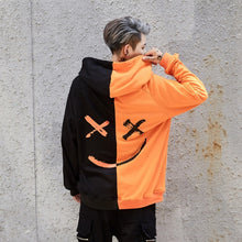 Load image into Gallery viewer, Harajuku Smile Print Mens Sweatshirts Hoodies Hip Hop Streetwear Sweatshirt Male Orange Black Red Block Hooded Hoddies Men Emoji